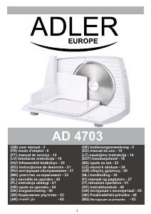 Εγχειρίδιο Adler AD 4703 Μηχανή κοπής