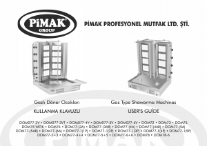 Kullanım kılavuzu Pimak DOM077-5V Döner ocağı
