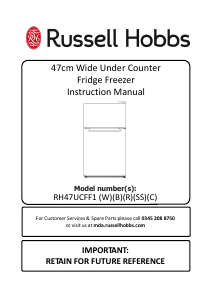 Manual Russell Hobbs RH47UCFF1SS Fridge-Freezer