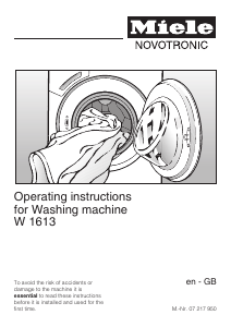 Manual Miele W 1613 Novotronic Washing Machine