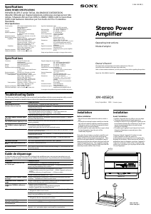 Mode d’emploi Sony XM-405EQX Amplificateur de voiture