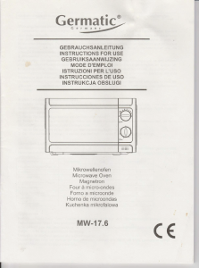 Manuale Germatic MW-17.6 Microonde