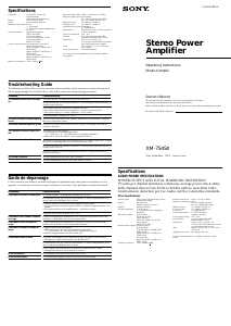 Mode d’emploi Sony XM-754SX Amplificateur de voiture