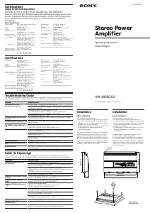 Mode d’emploi Sony XM-405EQX2 Amplificateur de voiture