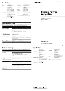 Mode d’emploi Sony XM-5040X Amplificateur de voiture