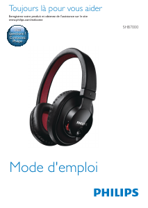 Mode d’emploi Philips SHB7000WT Casque