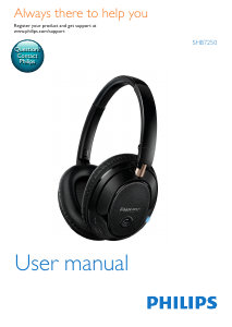 Manual Philips SHB7250WT Headphone