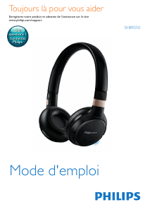 Mode d’emploi Philips SHB9250WT Casque