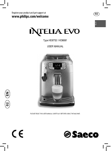Manual Philips Saeco HD8752 Intelia Evo Coffee Machine