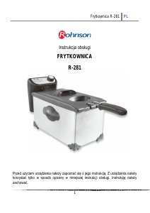 Instrukcja Rohnson R-281 Frytkownica