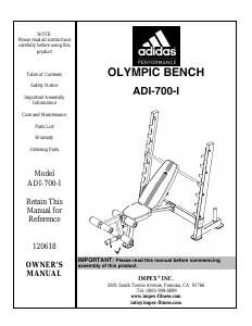 Manual Adidas ADI-700-I Multi-gym