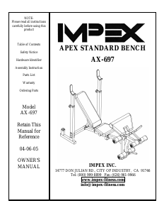 Handleiding Impex AX-697 Fitnessapparaat