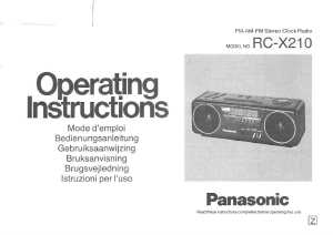 Manual Panasonic RC-X210 Alarm Clock Radio