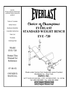 Handleiding Everlast EVE-720 Fitnessapparaat
