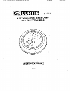 Handleiding Curtis CD255 Discman