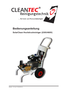 Bedienungsanleitung Cleantec SolarClean Hochdruckreiniger