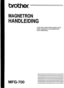 Handleiding Brother MFG-700 Magnetron