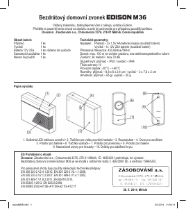 Manuál Edison M36 Interkomový systém