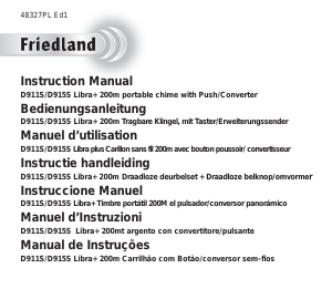 Manual Friedland D911S Libra+ Campainha da porta