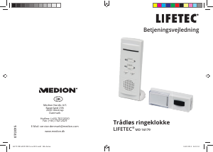 Brugsanvisning Lifetec MD 16179 Dørklokke