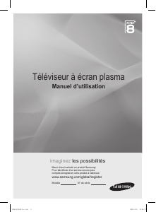 Mode d’emploi Samsung PS50B850Y1R Téléviseur plasma
