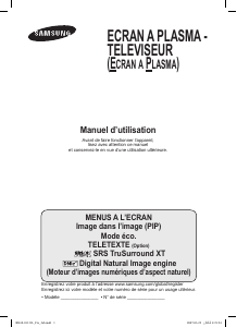 Mode d’emploi Samsung PS50Q98HPX/HAC Téléviseur plasma