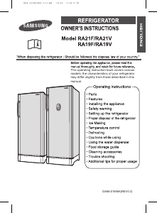 Handleiding Samsung RA23FCTS Koelkast