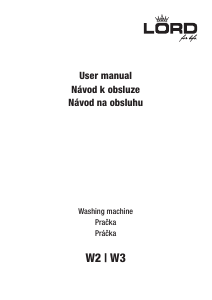 Manuál Lord W2 Pračka