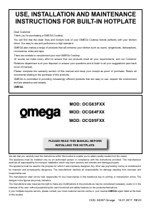 Manual Omega OCG64FFX Hob