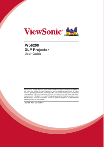 Bruksanvisning ViewSonic Pro6200 Projektor