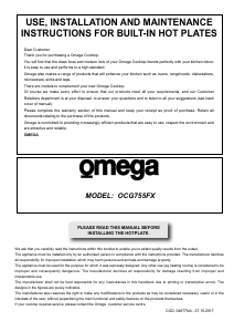 Manual Omega OCG755FX Hob