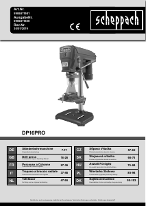 Návod Scheppach DP16PRO Elektrická vŕtačka