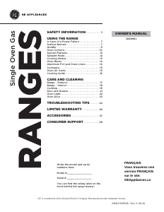 Handleiding GE JCGSS61SPSS Fornuis