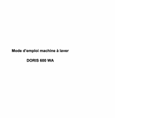 Mode d’emploi Waltham DORIS 600 WA Lave-linge