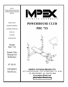 Handleiding Impex PHC-715 Fitnessapparaat