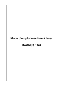 Mode d’emploi Waltham MAGNUS 1207 Lave-linge
