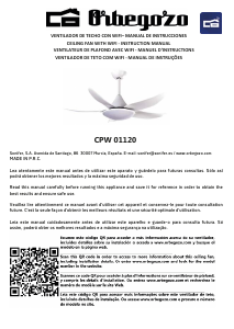 Manual Orbegozo CPW 01120 Ventilador de teto