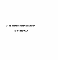 Mode d’emploi Waltham THOR 1400 W Lave-linge