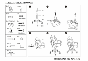 मैनुअल Leen Bakker Monza ऑफिस कुर्सी