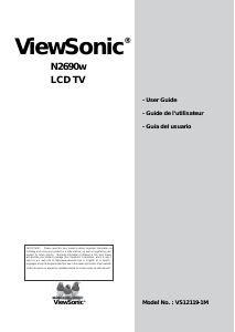 Mode d’emploi ViewSonic N2690w Téléviseur LCD