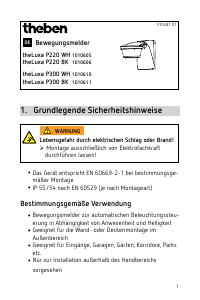 Bedienungsanleitung Theben theLuxa P220 BK Bewegungsmelder