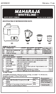 Manual Maharaja Whiteline Odacio 550 Plus Juicer