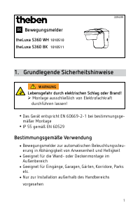 Bedienungsanleitung Theben theLuxa S360 BK Bewegungsmelder