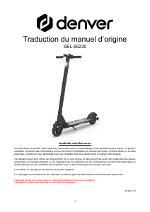 Mode d’emploi Denver SEL-65230B Trottinette électrique