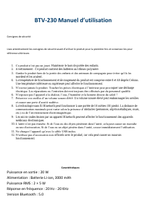 Mode d’emploi Denver BTV-230 Haut-parleur