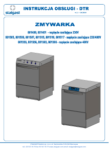 Instrukcja Stalgast 801506 Zmywarka