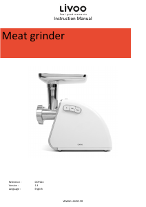 Manual Livoo DOP224 Meat Grinder
