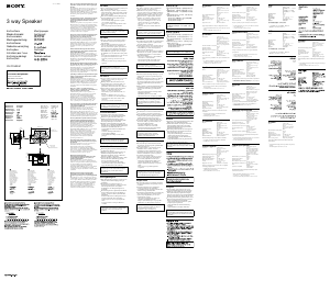 说明书 索尼XS-GT6938F汽车喇叭