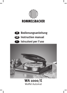 Handleiding Rommelsbacher WA 1000/E Wafelijzer