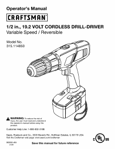 Manual Craftsman 315.114850 Drill-Driver